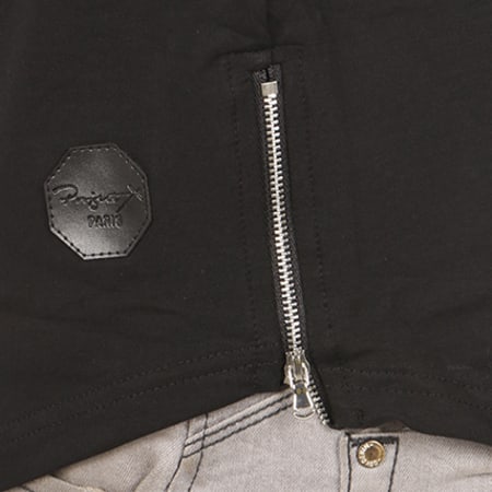 Project X Paris - Tee Shirt Oversize Bande Zip T881710 Noir