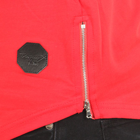 Project X Paris - Tee Shirt Oversize Bande Zip T881710 Rouge