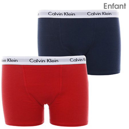 Calvin Klein - Lot De 2 Boxers Enfant Modern Cotton Bleu Marine Rouge