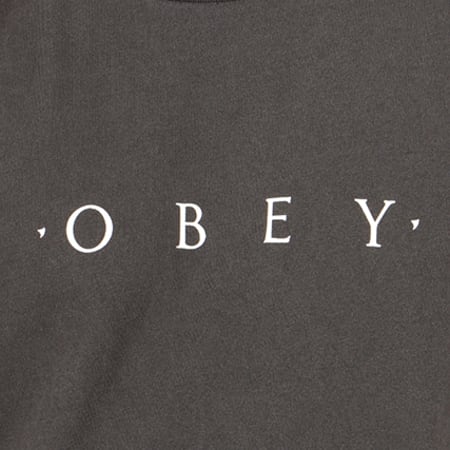 Obey - Tee Shirt Manches Longues Novel Gris Anthracite 