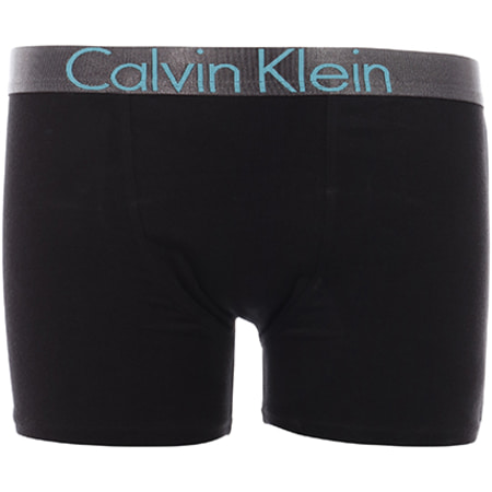 Calvin Klein - Lot De 2 Boxers Enfant Customized Stretch Noir Bleu Turquoise