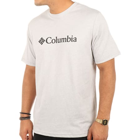 Columbia - Tee Shirt Basic Logo Gris Chiné 