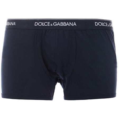 Dolce & Gabbana - Lot De 2 Boxers Stretch Cotton Bleu Marine