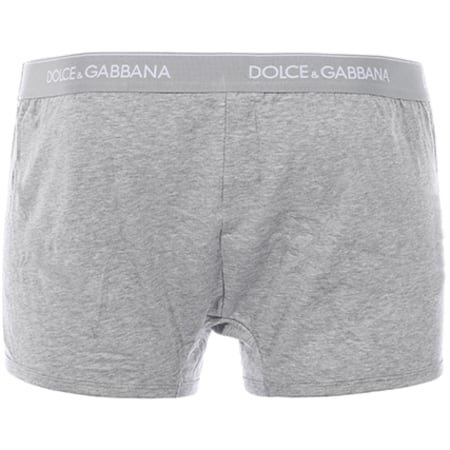 Dolce & Gabbana - Lot De 2 Boxers Stretch Cotton Gris Chiné