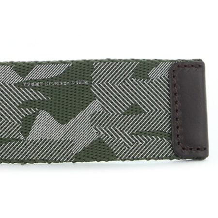 Tommy Hilfiger - Ceinture Reversible Plaque Webbing Vert Kaki Camouflage 