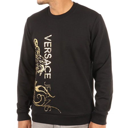 Versace Jeans Couture - Sweat Crewneck Flash Gym Weave Noir
