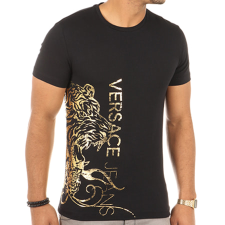Versace Jeans Couture - Tee Shirt Flash Print Wave Noir