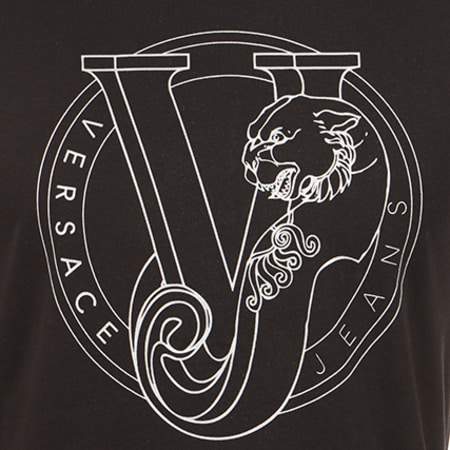 Versace Jeans Couture - Tee Shirt Flash Print Round Noir Argent