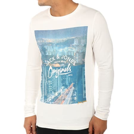 Jack And Jones - Tee Shirt Manches Longues Stack Blanc