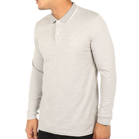 Jack And Jones - Polo Manches Longues Cymbal Gris Chiné 