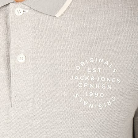Jack And Jones - Polo Manches Longues Cymbal Gris Chiné 