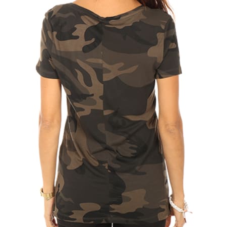 Only - Tee shirt Femme Isabel Vert Kaki Camouflage 