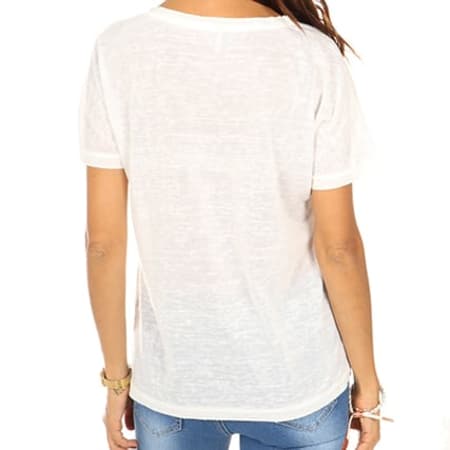 Only - Tee Shirt Poche Femme Rain Blanc 