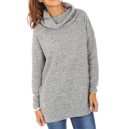 Only - Pull Oversize Femme Da Gris Chiné 
