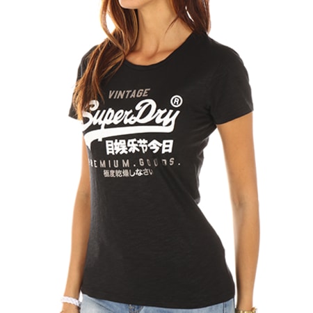 Superdry - Tee Shirt Femme Premium Goods Duo Entry Noir