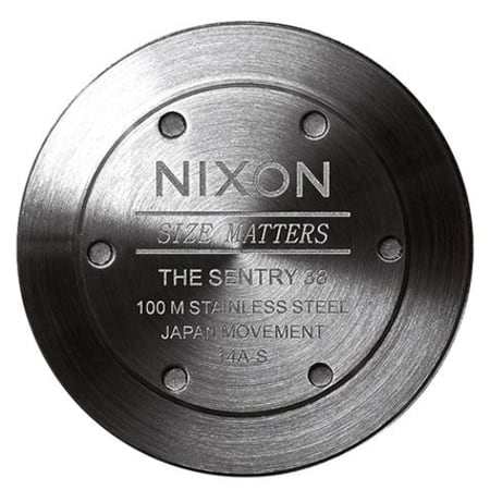 Nixon - Montre Sentry 38 Leather Black Silver Brown