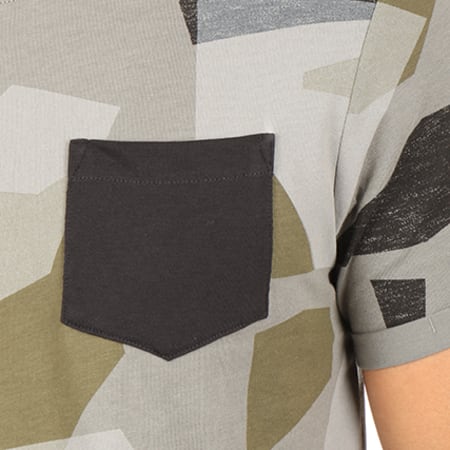 Esprit - Tee Shirt Poche 107CC2K005 Vert Kaki Camouflage 