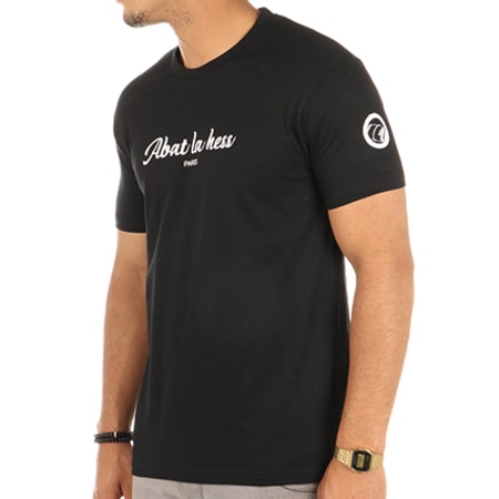 OhMonDieuSalva - Tee Shirt Abat La Hess Noir Logo Blanc