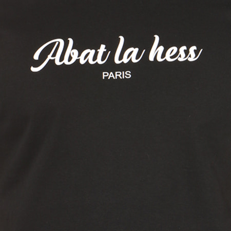 OhMonDieuSalva - Tee Shirt Abat La Hess Noir Logo Blanc
