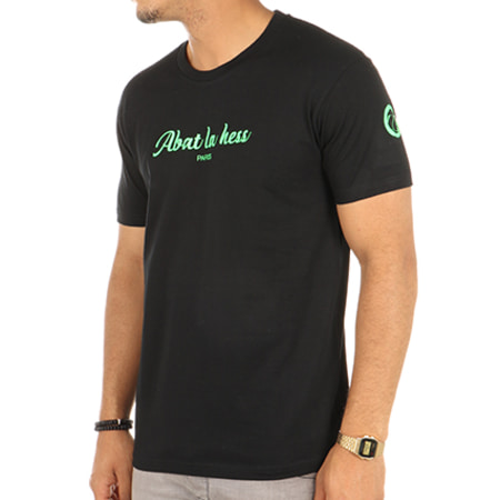 OhMonDieuSalva - Tee Shirt Abat La Hess Noir Logo Vert