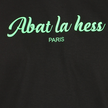 OhMonDieuSalva - Tee Shirt Abat La Hess Noir Logo Vert