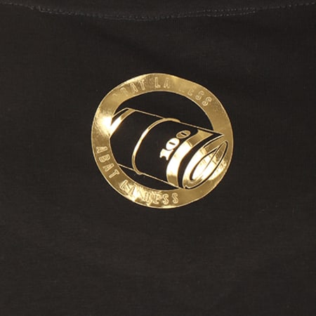 OhMonDieuSalva - Tee Shirt Femme Abat La Hess Noir Logo Doré