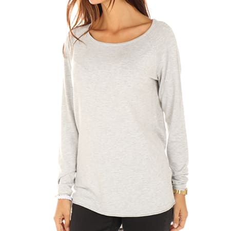 Only - Pull Femme Mila Lacy Noos Gris Chiné