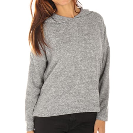 Only - Pull Capuche Femme Ida Gris Chiné