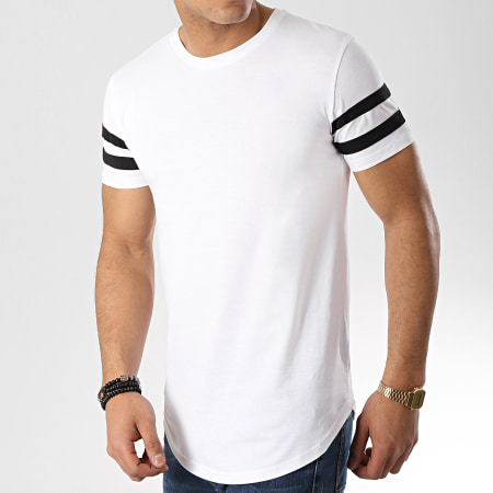 LBO - Tee Shirt Oversize Avec Bandes Noires 350 Blanc