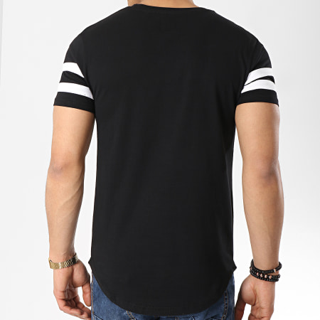 LBO - Tee Shirt Oversize Avec Bandes Blanches 351 Noir