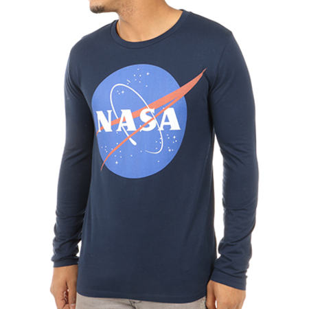 NASA - Tee Shirt Manches Longues Insignia Front Bleu Marine