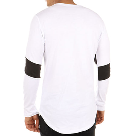 Frilivin - Tee Shirt Manches Longues Oversize Avec Bandes 6679 Blanc
