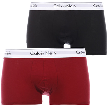 Calvin Klein - Lot De 2 Boxers Modern Cotton NB1086A Noir Bordeaux