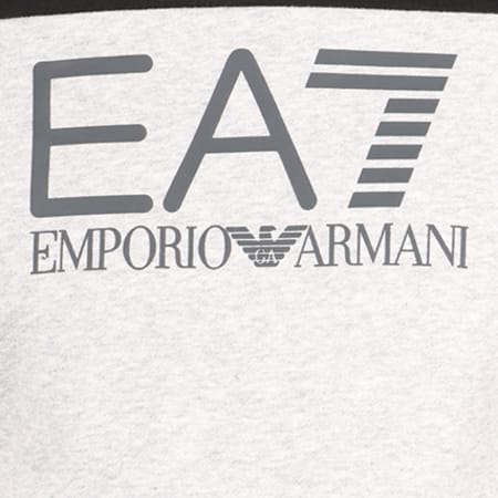 EA7 Emporio Armani - Sweat Capuche 6YPM98-PJ07Z Gris Chiné Noir 