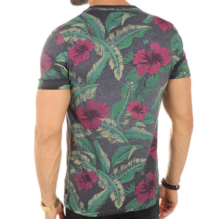 Superdry - Tee Shirt Surf Store Floral Gris Anthracite