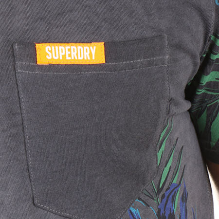 Superdry - Tee Shirt Poche California Gris Anthracite Floral