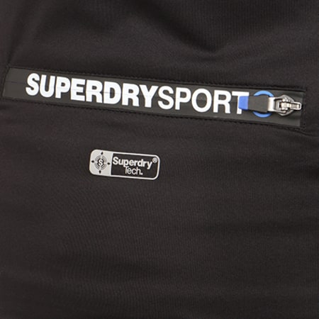 Superdry - Sweat Zippé Capuche Sports Athletic Panel Noir
