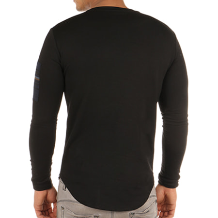 Uniplay - Tee Shirt Manches Longues Oversize Poche Bomber UPY113 Noir