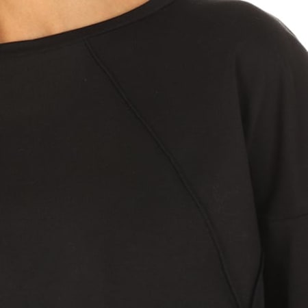 Only - Tee Shirt Manches Longues Crop Femme Jinnou Noir