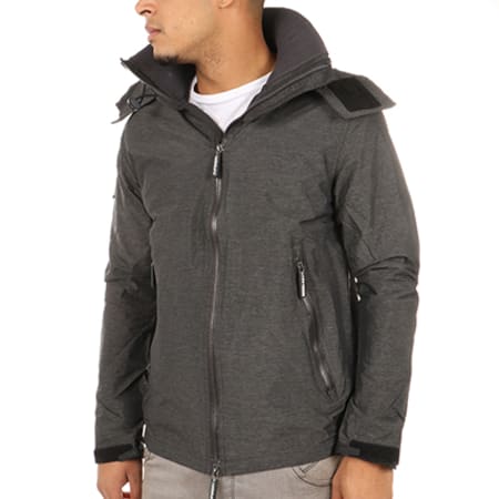 Superdry - Coupe-Vent Cliff Emboss Hiker Gris Anthracite Chiné