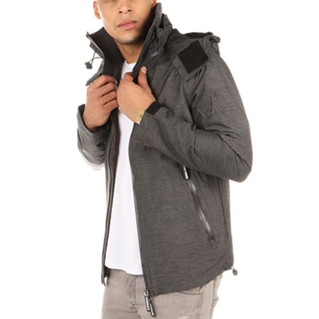 Superdry - Coupe-Vent Cliff Emboss Hiker Gris Anthracite Chiné