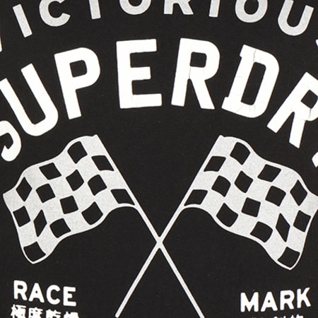 Superdry - Tee Shirt Victorious Motorrader Noir Argenté 