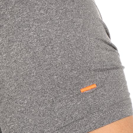Superdry - Tee Shirt De Sport Gym Base Logo Runner Gris Chiné Orange