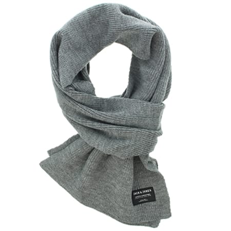 Jack And Jones - Echarpe DNA Knit Noos Gris Anthracite Chiné