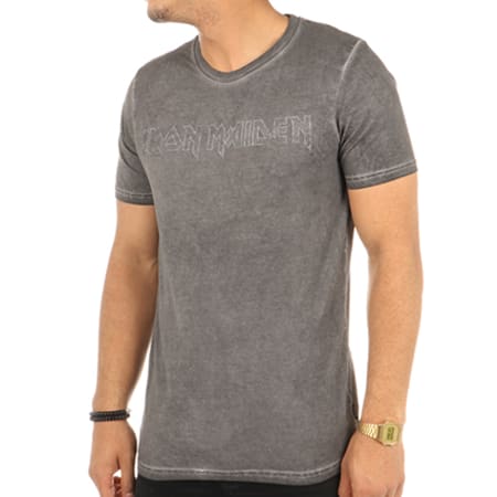 Only And Sons - Tee Shirt Band Gris Anthracite Chiné