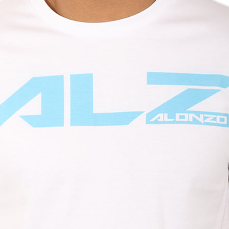 Alonzo - Tee Shirt ALZ Blanc Bleu Clair