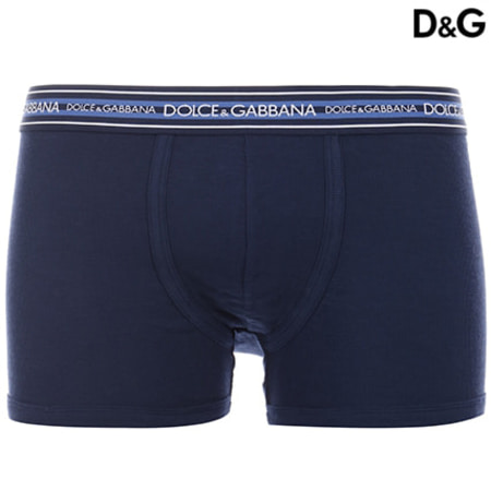 Dolce & Gabbana - Boxer Stretch Ribbed Cotton 2-2 Bleu Marine