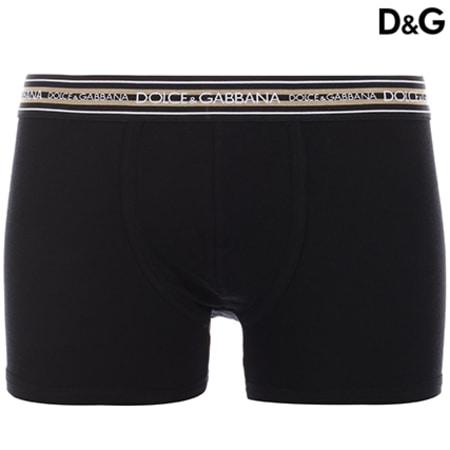 Dolce & Gabbana - Boxer Stretch Ribbed Cotton 2-2 Noir