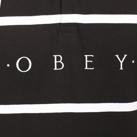 Obey - Polo Manches Longues Bridgewater Noir Blanc 