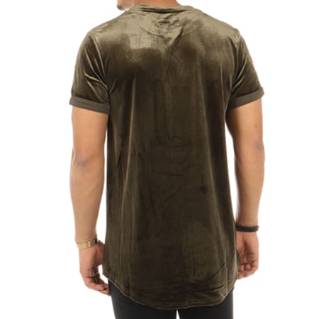 Sixth June - Tee Shirt Oversize Velours M2724CTS Vert Kaki 